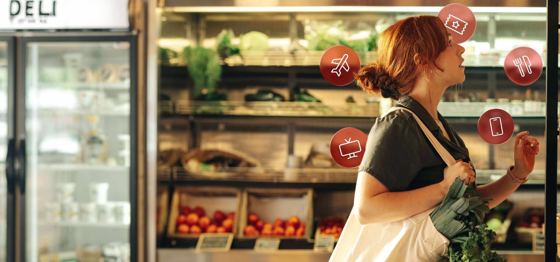 A woman shopping for groceries.